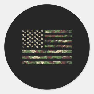 Patriotic Usa Flag 4th Of July Camo American Flag  Classic Round Sticker