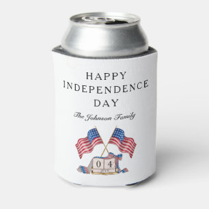 Patriotic USA Flag 4th Of July Can Cooler