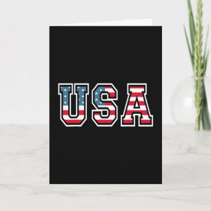 Patriotic Usa Flag 4th Of July For Men Women Kids Card