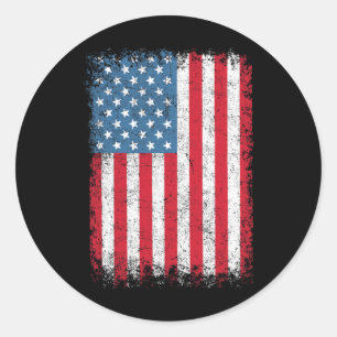 Patriotic Usa Flag 4th Of July For Men Women Kids Classic Round Sticker