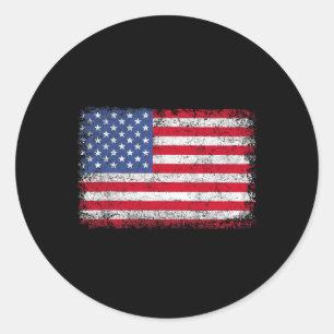 Patriotic Usa Flag 4th Of July For Men Women Kids Classic Round Sticker