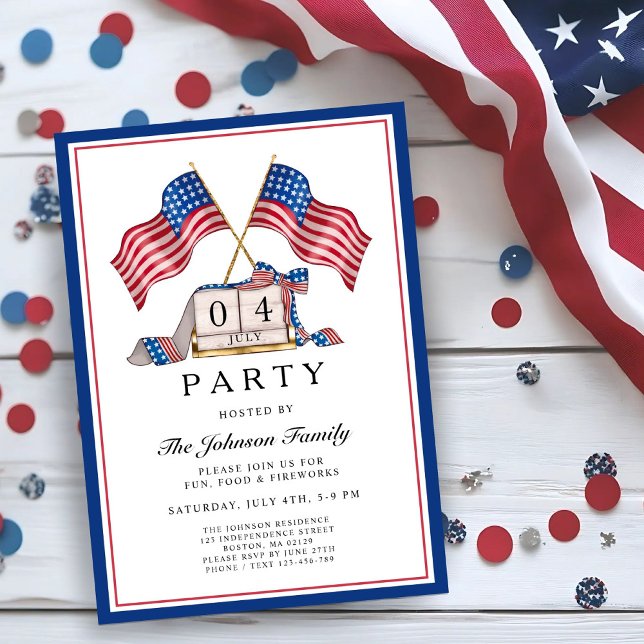 Patriotic USA Flag 4th Of July Invitation (Patriotic USA Flag 4th Of July Invitation)