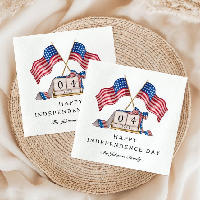 Patriotic USA Flag 4th Of July  Napkin (Patriotic USA Flag 4th Of July Napkins)