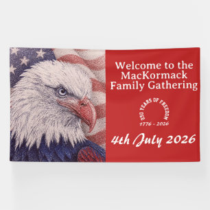 Patriotic USA Flag America 250 Years 1776 2026 Banner
