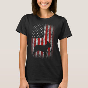 Patriotic USA Flag Boston Terrier Design for Lab O T-Shirt