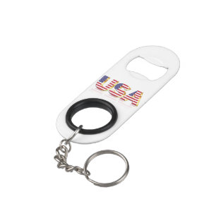 Patriotic USA Flag Bottle Opener Keychain
