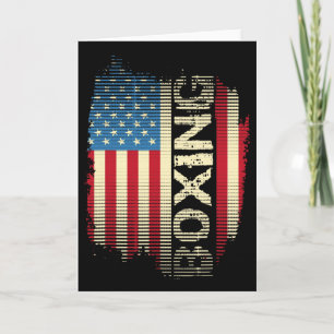 Patriotic Usa Flag Boxing Kickboxing Kickboxer Gym Card
