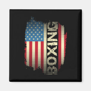 Patriotic Usa Flag Boxing Kickboxing Kickboxer Gym Magnet