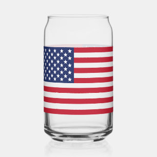 Patriotic USA Flag Can Glass – American Pride