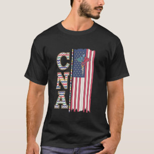 Patriotic USA Flag CNA Nursing for Certified Nurse T-Shirt