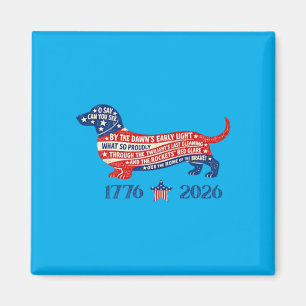 Patriotic Usa Flag Dachshund Weenie Wiener Dog Magnet