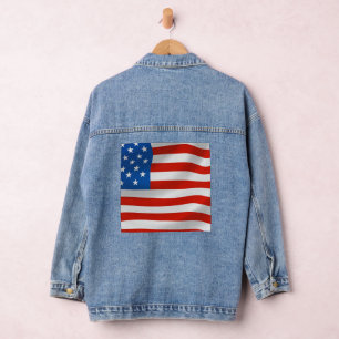 PATRIOTIC USA FLAG DENIM JACKET