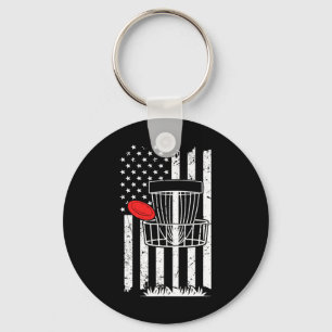 Patriotic Usa Flag Disc Golf Frolf Women Kids Men Key Ring