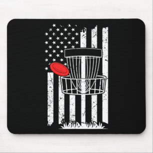 Patriotic Usa Flag Disc Golf Frolf Women Kids Men  Mouse Pad