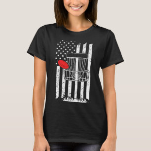 Patriotic Usa Flag Disc Golf Frolf Women Kids Men  T-Shirt