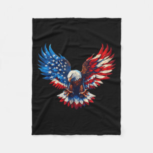 Patriotic Usa Flag Dom Bird Artwork For Men Women Fleece Blanket