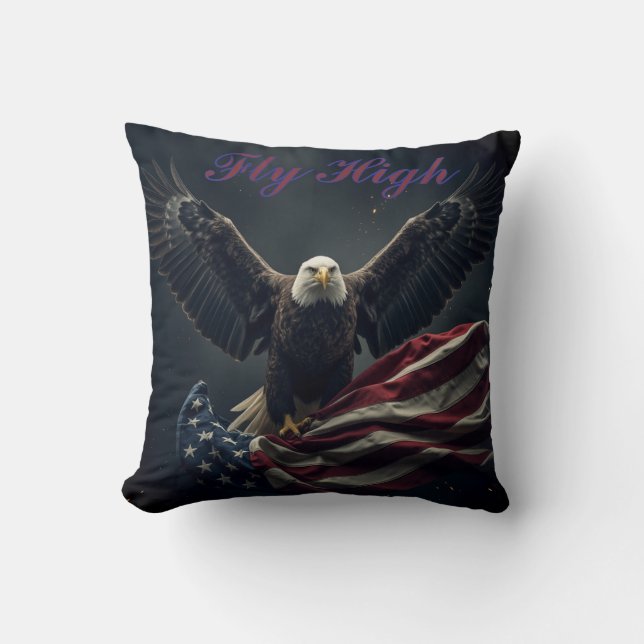 Patriotic USA Flag Eagle Cushion (Front)