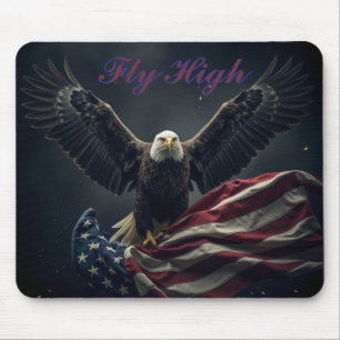 Patriotic USA Flag Eagle Mouse Pad