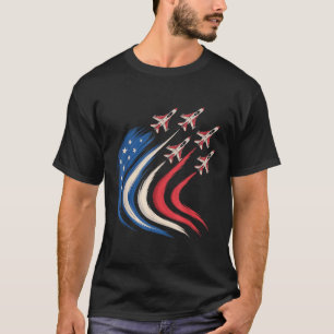 Patriotic Usa Flag Fighter Jet 4th Of July Airforc T-Shirt