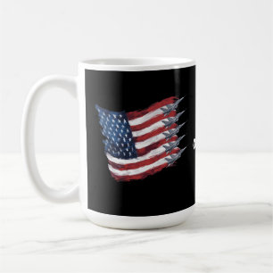 Patriotic USA Flag Fighter Jets 4th of July Coffee Mug
