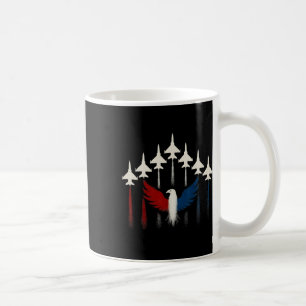 Patriotic Usa Flag Fighter Jets 4th Of July Eagle Coffee Mug