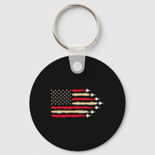 Patriotic Usa Flag Fighter Jets Aeroplane 4th Of J Key Ring