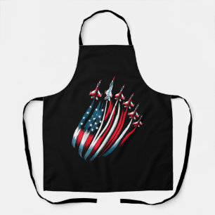 Patriotic USA Flag Fighter Jets Boys 4th of July Apron
