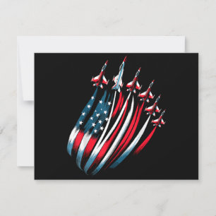Patriotic USA Flag Fighter Jets Boys 4th of July Holiday Card