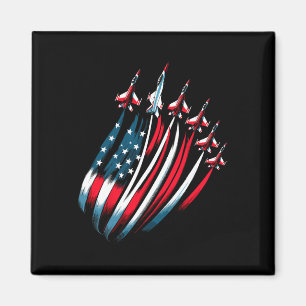 Patriotic Usa Flag Fighter Jets Boys 4th Of July Magnet
