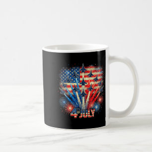 Patriotic usa flag fighter jets funny 4th of july coffee mug