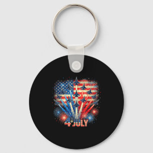 Patriotic usa flag fighter jets funny 4th of july key ring