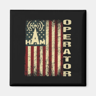 Patriotic Usa Flag Ham Radio Amateur Radio Operato Magnet
