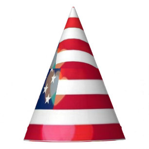 Patriotic USA Flag hearts with calligraphy text Party Hat