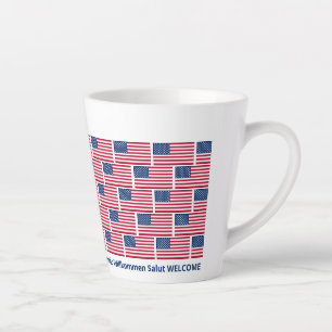 Patriotic USA Flag Hospitality Latte Mug