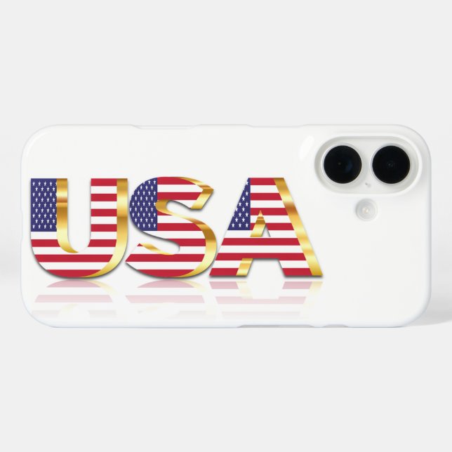 Patriotic USA Flag iPhone Case (Back (Horizontal))