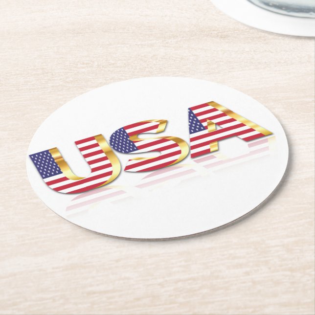 Patriotic USA Flag Paper Coaster (Angled)