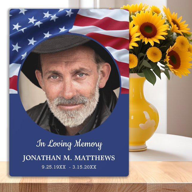 Patriotic USA Flag Photo Memorial Military Veteran Plaque (Creator Uploaded)