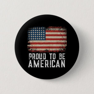 Patriotic Usa Flag Proud To Be American Citizen Ve 6 Cm Round Badge