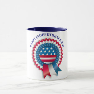 Patriotic USA Flag Rosette Award Custom Mug
