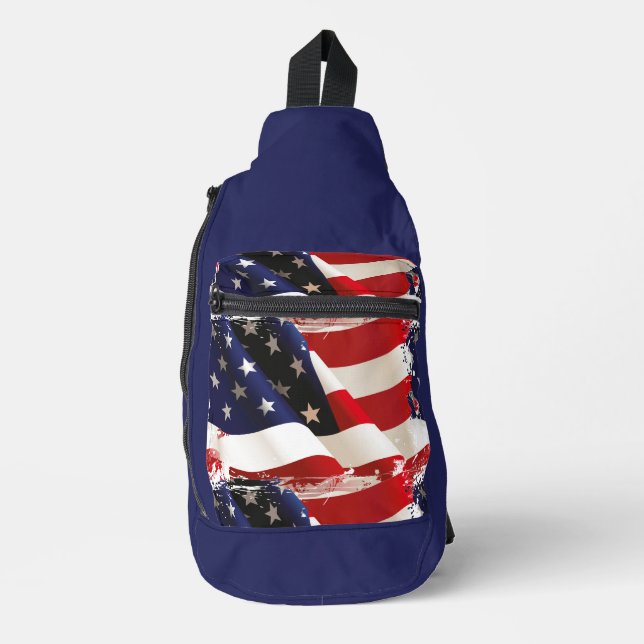 Patriotic USA Flag  Sling Bag (Front)