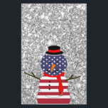 Patriotic USA flag Snowman Glitter Christmas Stationery<br><div class="desc">Patriotic USA flag Snowman Glitter Christmas</div>