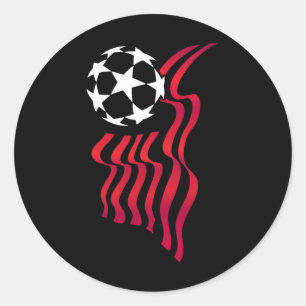 Patriotic Usa Flag Soccer Lover For Women Kids Men Classic Round Sticker
