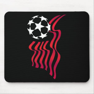 Patriotic Usa Flag Soccer Lover For Women Kids Men Mouse Pad
