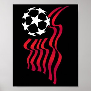 Patriotic Usa Flag Soccer Lover For Women Kids Men Poster