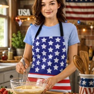 Patriotic USA flag Stars and Stripes American Apron