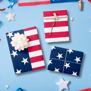 Patriotic USA flag stars and stripes american Wrapping Paper Sheet