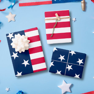 Patriotic USA flag stars and stripes american Wrapping Paper Sheet