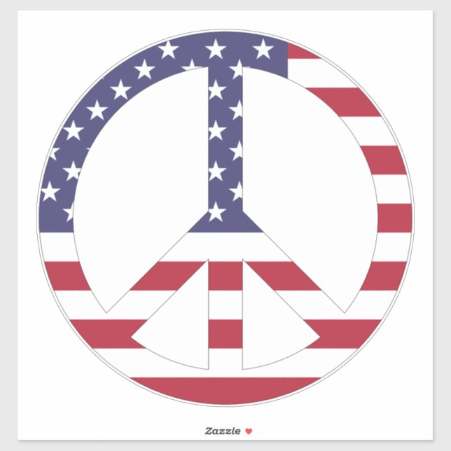 Patriotic USA Flag Stars And Stripes Peace Sign  (Sheet)