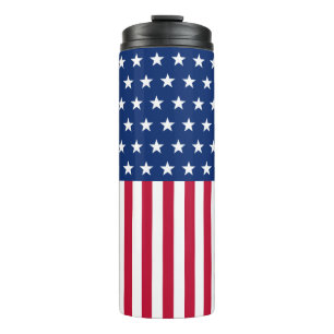 Patriotic USA Flag Stars & Stripes Red white Blue Thermal Tumbler