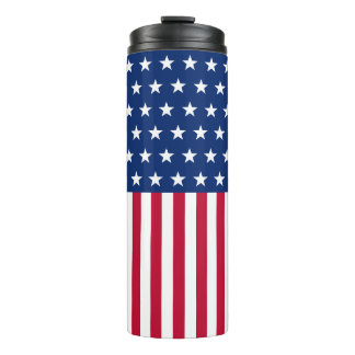 Patriotic USA Flag Stars & Stripes Red white Blue Thermal Tumbler